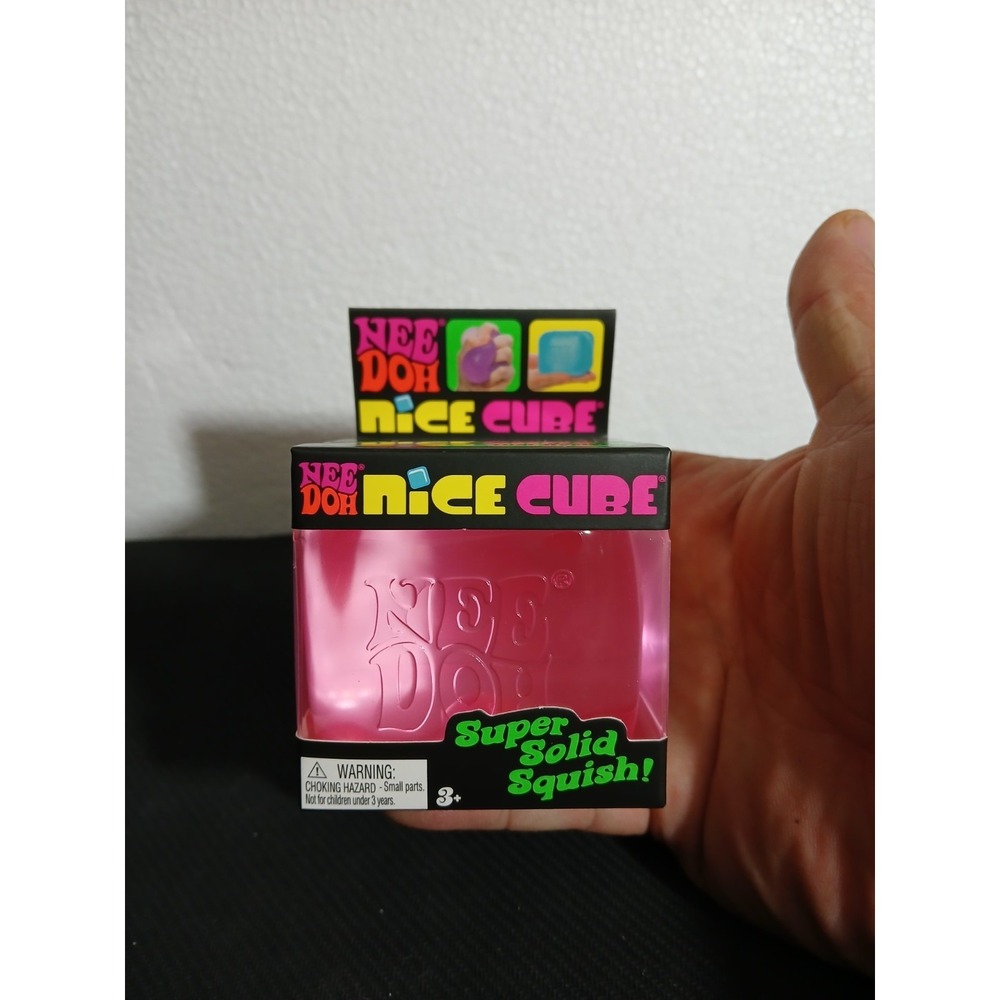 NEW! Nee Doh Nice Cube Super Solid Squish Toy Pink! Schylling